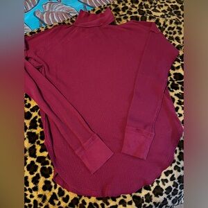 Free People Pink Thermal Turtleneck